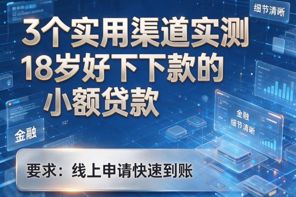 3个实用渠道实测18岁好下款的小额贷款,线上申请快速到账!