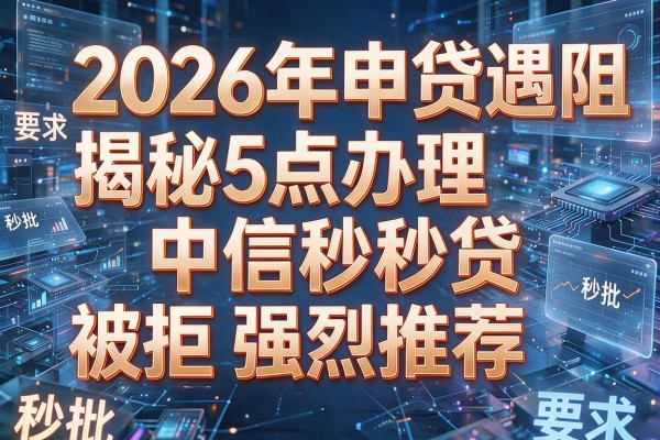 2026年申贷遇阻揭秘5点办理中信秒秒贷被拒强烈推荐秒批!