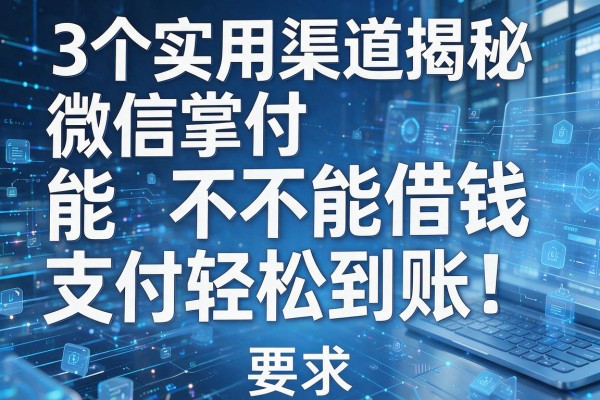 3个实用渠道揭秘微信掌付能不能借钱支付轻松到账!