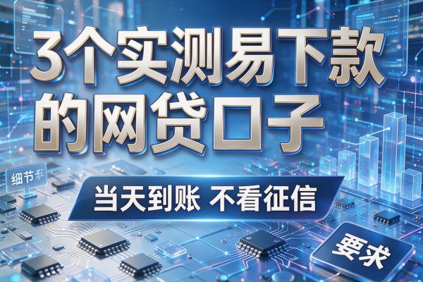 3个实测易下款的网贷口子,当天到账不看征信!