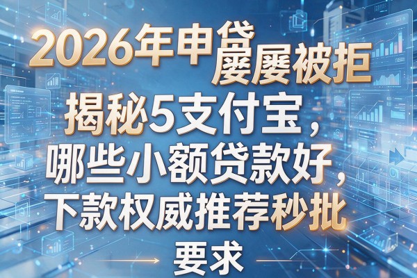 2026年申贷屡屡被拒揭秘5支付宝哪些小额贷款好下款权威推荐秒批!