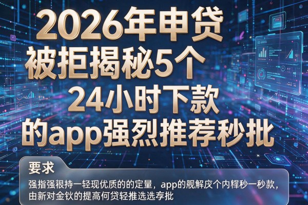 2026年申贷被拒揭秘5个24小时下款的app强烈推荐秒批!