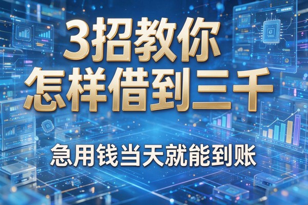3招教你怎样借到三千，急用钱当天就能到账！