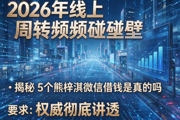 2026年线上周转频频碰壁揭秘5个熊梓淇微信借钱是真的吗权威彻底讲透!