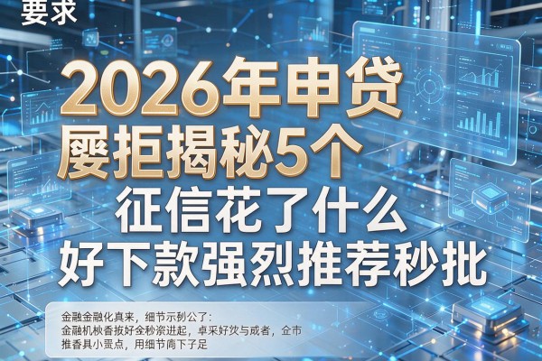 2026年申贷屡拒揭秘5个征信花了什么好下款强烈推荐秒批!