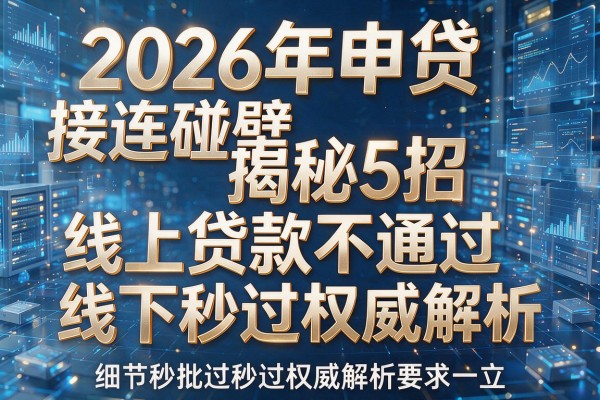 2026年申贷接连碰壁揭秘5招线上贷款不通过线下秒过权威解析秒批!