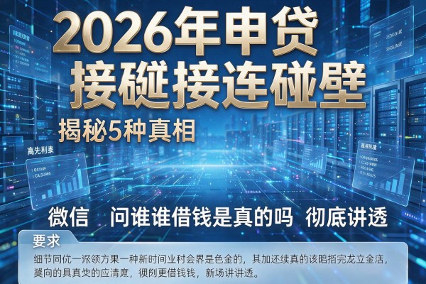 2026年申贷接连碰壁揭秘5种真相微信问谁借钱是真的吗彻底讲透!