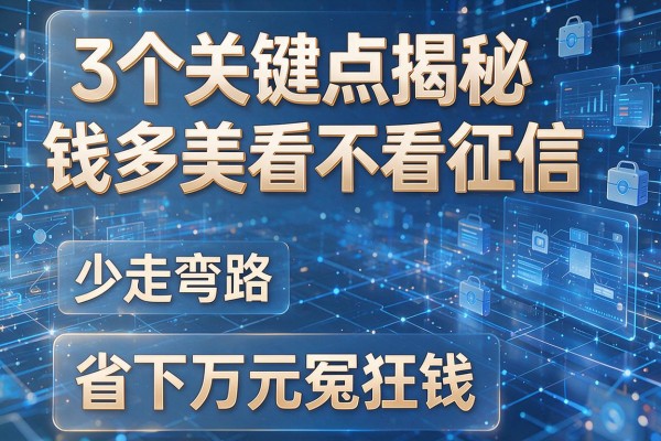 3个关键点揭秘钱多美看不看征信，少走弯路省下万元冤枉钱！
