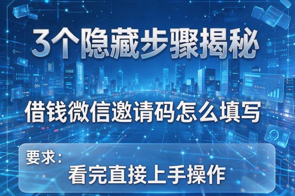 3个隐藏步骤揭秘 借钱微信邀请码怎么填写看完直接上手操作!