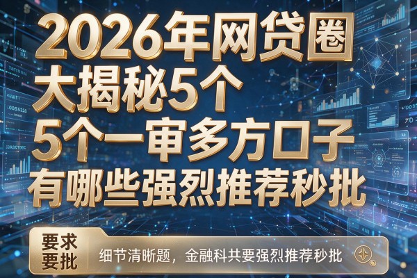 2026年网贷圈大揭秘5个一审多方口子有哪些强烈推荐秒批!