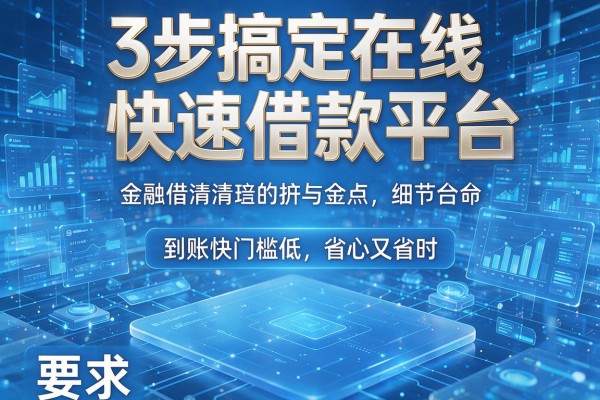 3步搞定在线快速借款平台，到账快门槛低省心又省时！