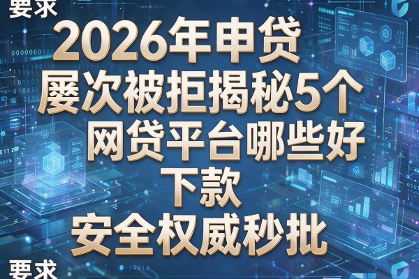 2026年申贷屡次被拒揭秘5个网贷平台哪些好下款安全权威秒批!