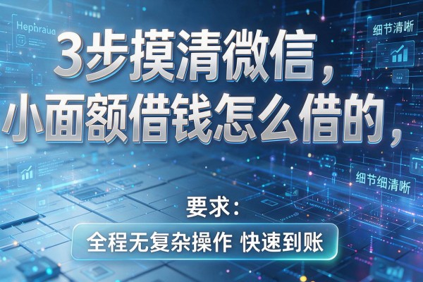 3步摸清微信小面额借钱怎么借的,全程无复杂操作快速到账!