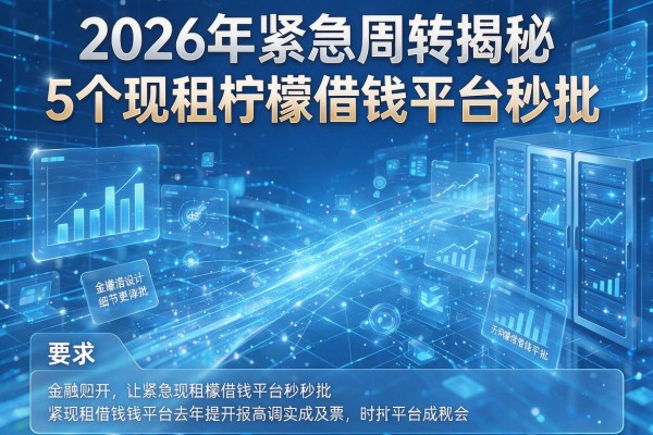 2026年紧急周转揭秘5个现租柠檬借钱平台秒批!