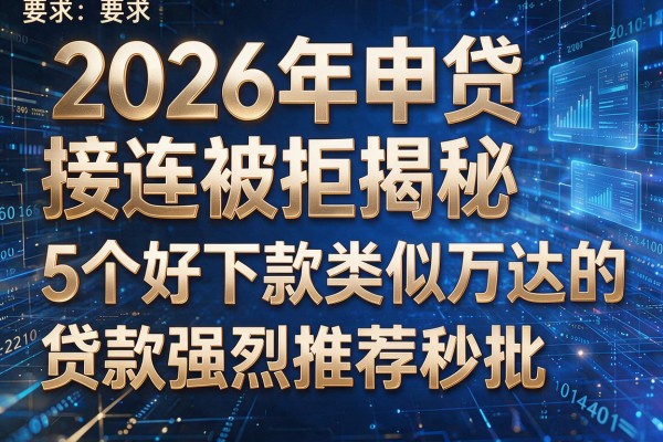 2026年申贷接连被拒揭秘5个好下款类似万达的贷款强烈推荐秒批!