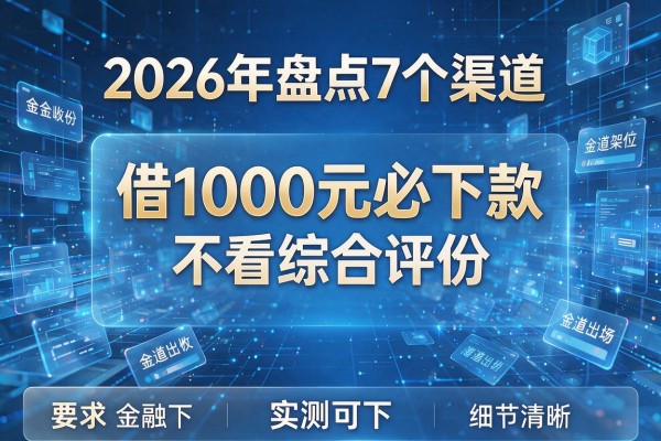 借1000元必下款不看综合评分 2026年盘点7个渠道 实测可下!