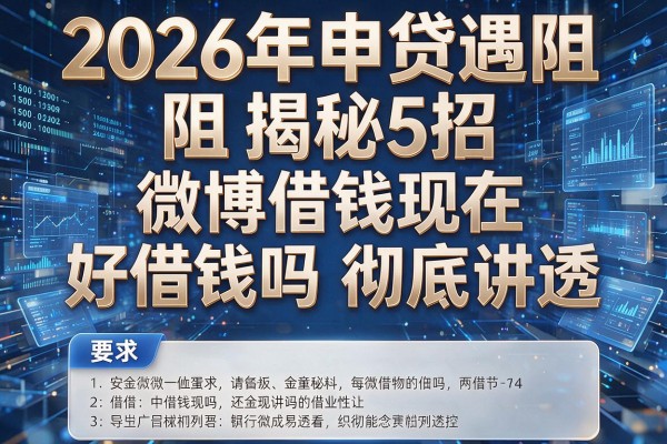 2026年申贷遇阻揭秘5招微博借钱现在好借钱吗彻底讲透!