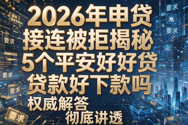 2026年申贷接连被拒揭秘5个平安好贷贷款好下款吗权威解答彻底讲透!