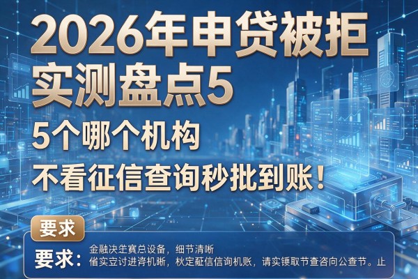 2026年申贷被拒实测盘点5个哪个机构不看征信查询秒批到账！