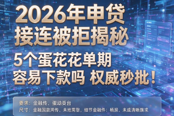2026年申贷接连被拒揭秘5个蛋花花单期容易下款吗权威秒批!