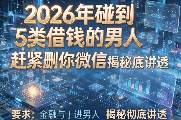 2026年碰到5类借钱的男人赶紧删你微信揭秘彻底讲透!