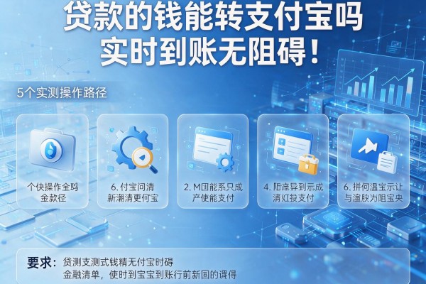 5个实测操作路径讲清贷款的钱能转支付宝吗实时到账无阻碍!