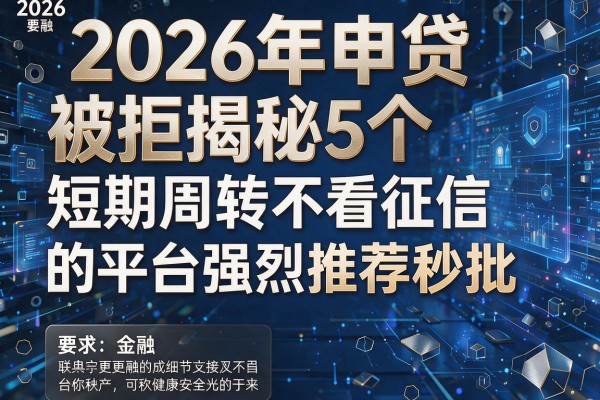 2026年申贷被拒揭秘5个短期周转不看征信的平台强烈推荐秒批!