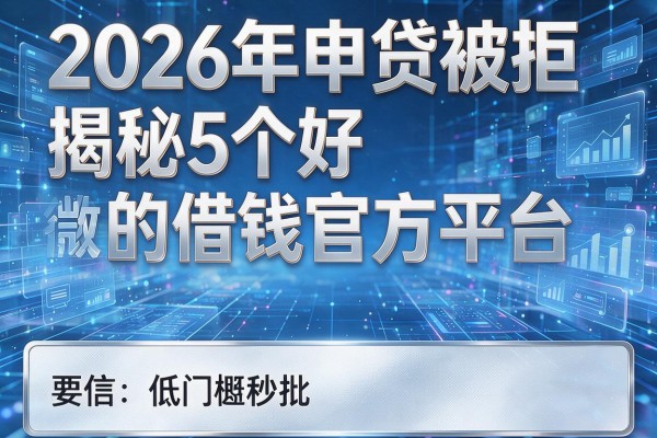 2026年申贷被拒揭秘5个好的借钱官方平台微信低门槛秒批!