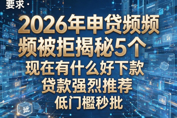 2026年申贷频频被拒揭秘5个现在有什么好下款贷款强烈推荐低门槛秒批!