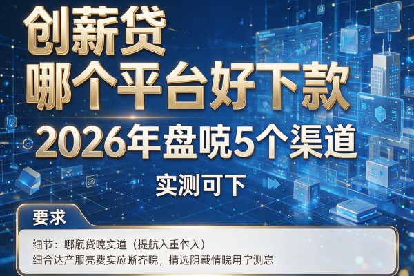 创薪贷哪个平台好下款 2026年盘点5个渠道 实测可下!