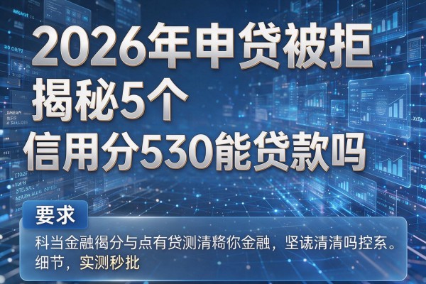 2026年申贷被拒揭秘5个信用分530能贷款吗实测秒批!