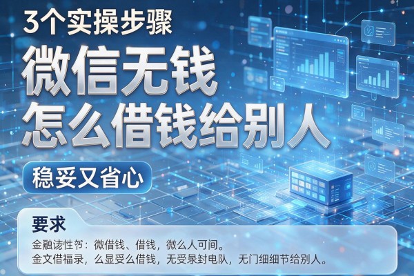 3个实操步骤讲清微信无钱怎么借钱给别人,稳妥又省心!