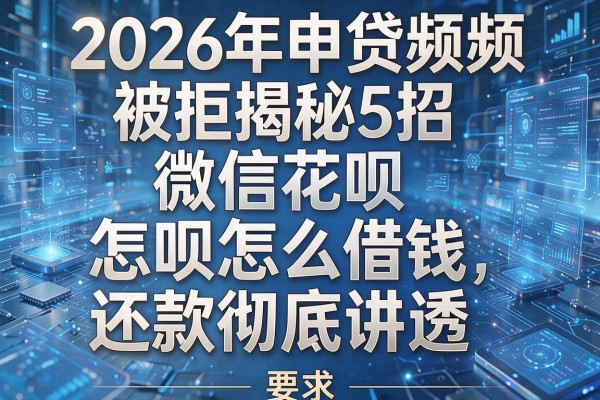 2026年申贷频频被拒揭秘5招微信花呗怎么借钱还款彻底讲透!