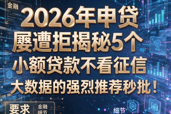2026年申贷屡遭拒揭秘5个小额贷款不看征信大数据的强烈推荐秒批!