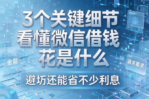 3个关键细节看懂微信借钱花是什么,避坑还能省不少利息!