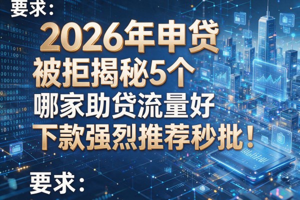 2026年申贷被拒揭秘5个哪家助贷流量好下款强烈推荐秒批!