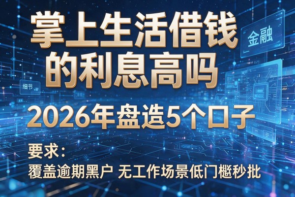 掌上生活借钱的利息高吗 2026年盘点5个口子 覆盖逾期黑户无工作场景低门槛秒批