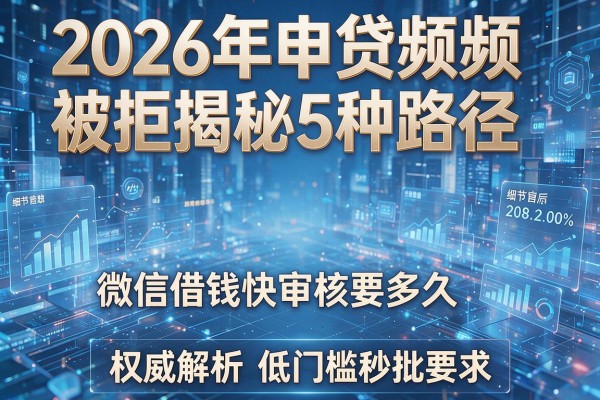 2026年申贷频频被拒揭秘5种路径微信借钱快审核要多久权威解析低门槛秒批!