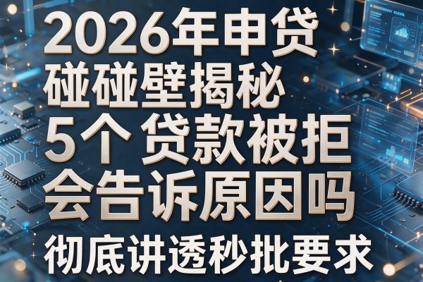 2026年申贷碰壁揭秘5个贷款被拒会告诉原因吗彻底讲透秒批!