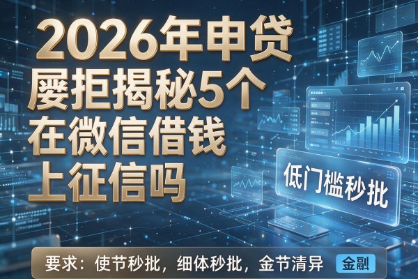 2026年申贷屡拒揭秘5个在微信借钱上征信吗低门槛秒批!