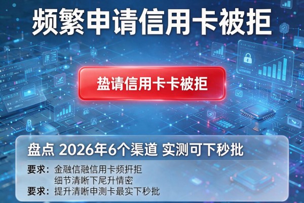 频繁申请信用卡被拒 盘点2026年6个渠道实测可下秒批！