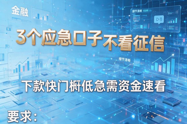 3个应急口子不看征信,下款快门槛低急需资金速看!