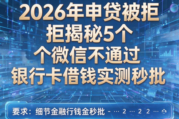 2026年申贷被拒揭秘5个微信不通过银行卡借钱实测秒批!