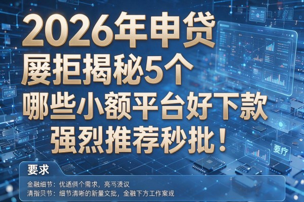 2026年申贷屡拒揭秘5个哪些小额平台好下款强烈推荐秒批!