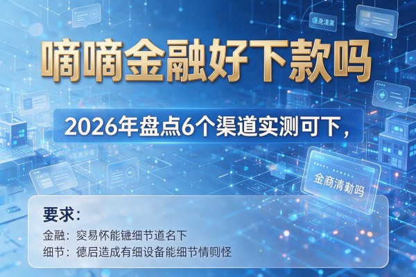嘀嘀金融好下款吗 2026年盘点6个渠道实测可下!