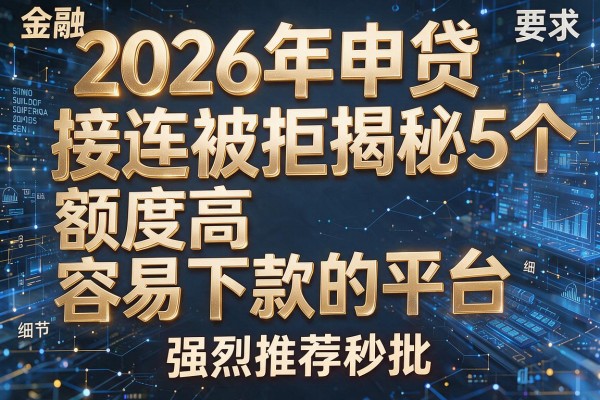 2026年申贷接连被拒揭秘5个额度高容易下款的平台强烈推荐秒批!