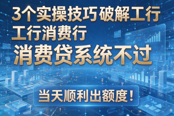 3个实操技巧破解工行消费贷系统不过，当天顺利出额度！