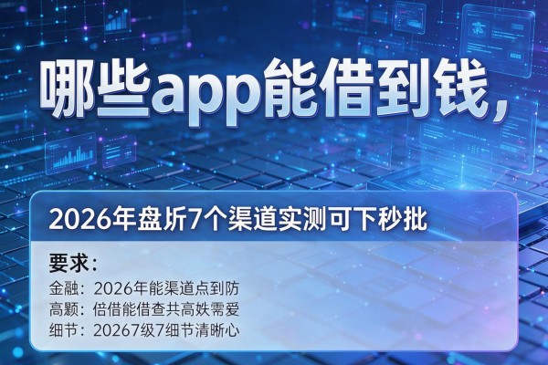 哪些app能借到钱 2026年盘点7个渠道实测可下秒批!