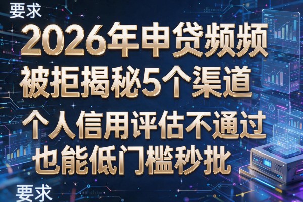 2026年申贷频频被拒揭秘5个渠道个人信用评估不通过也能低门槛秒批!