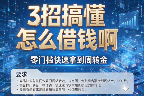 3招搞懂怎么借钱啊,零门槛快速拿到周转金!